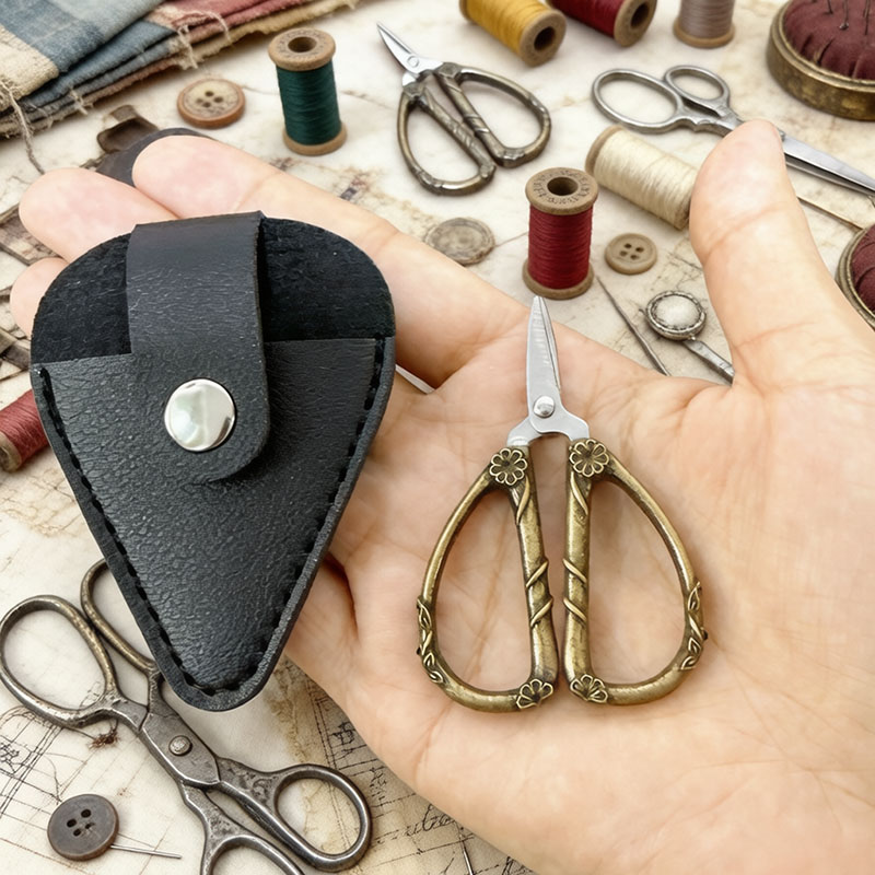 Leather Work In Art - Миниатюрные винтажные ножницы из нержавеющей стали